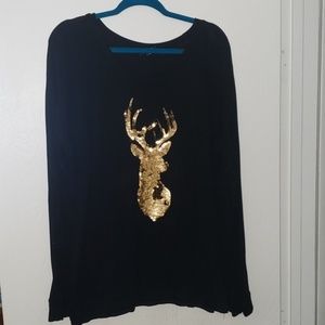 Sequin reindeer tunic